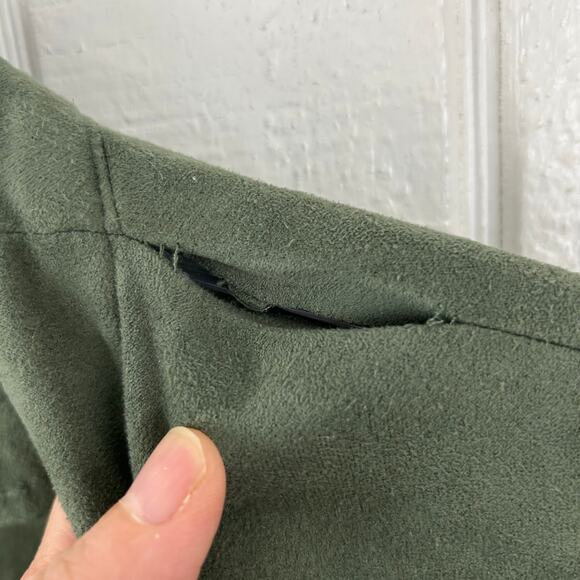 Blank NYC Women Green Suede Long Sleeve Jacket Fairy Boho Grunge Size Medium - Picture 10 of 11